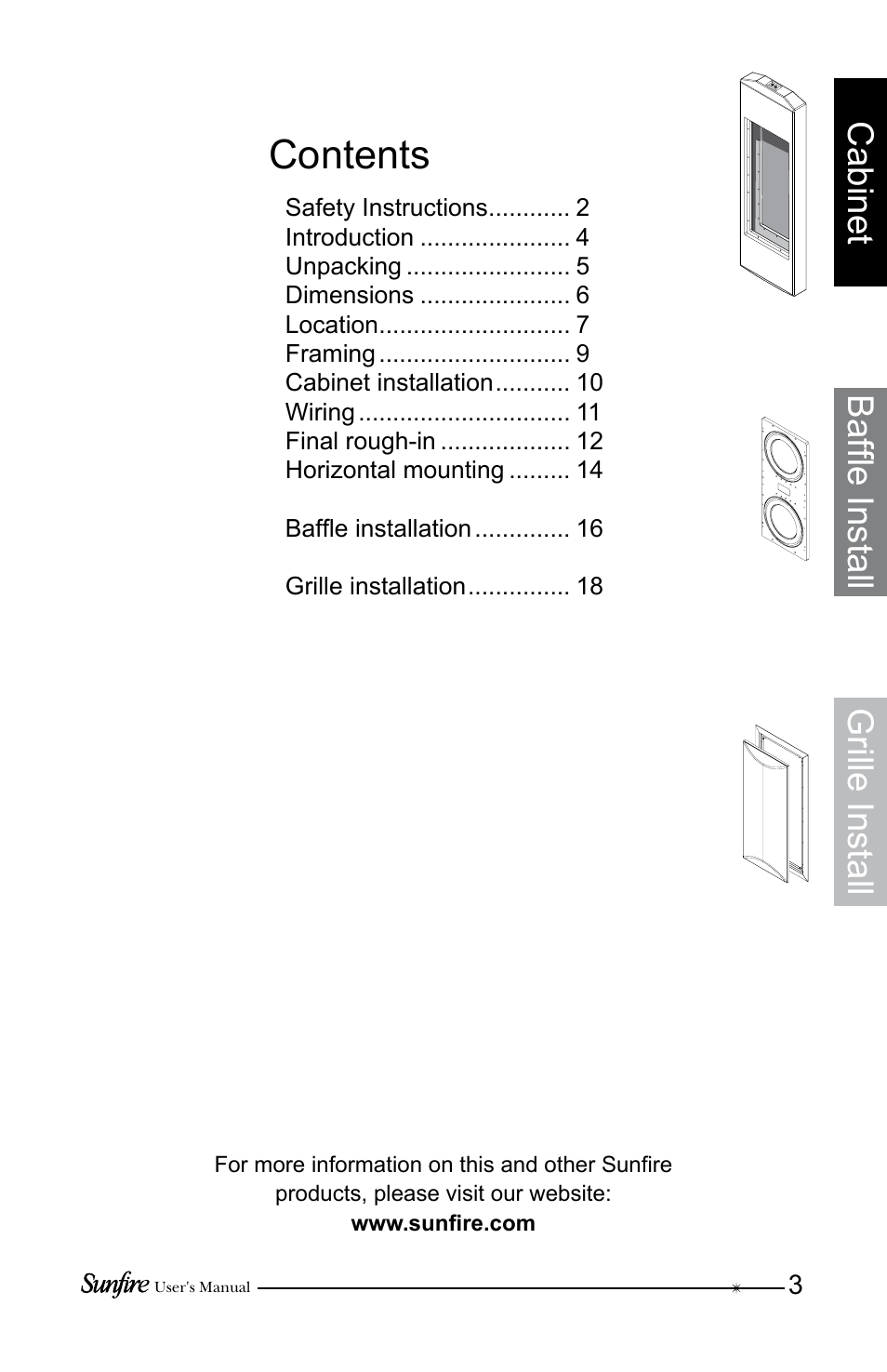 Sunfire SRS210W-C User Manual | Page 3 / 20