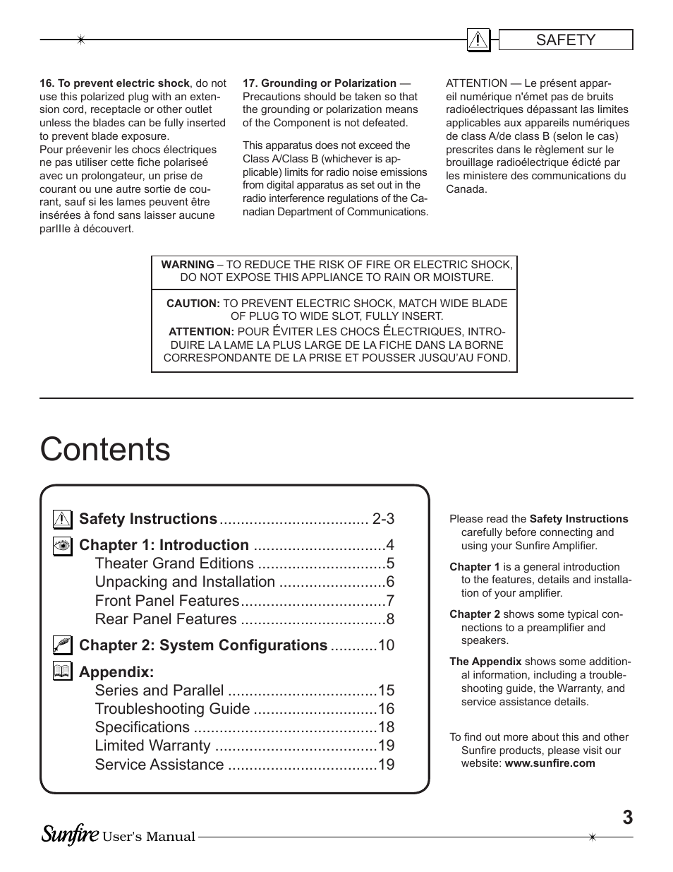 Sunfire TGA-7200 User Manual | Page 3 / 20