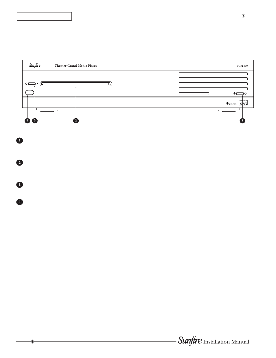 Tgm-100, Chapter 1, Front view | Sunfire TGM-100C User Manual | Page 8 / 44