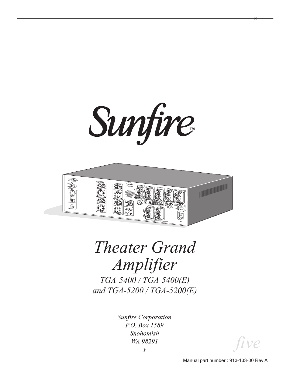 Five theater grand amplifier | Sunfire TGA-5200 User Manual | Page 20 / 20