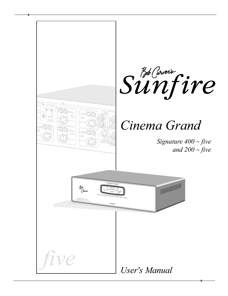 Sunfire 200 ~ five User Manual | 20 pages