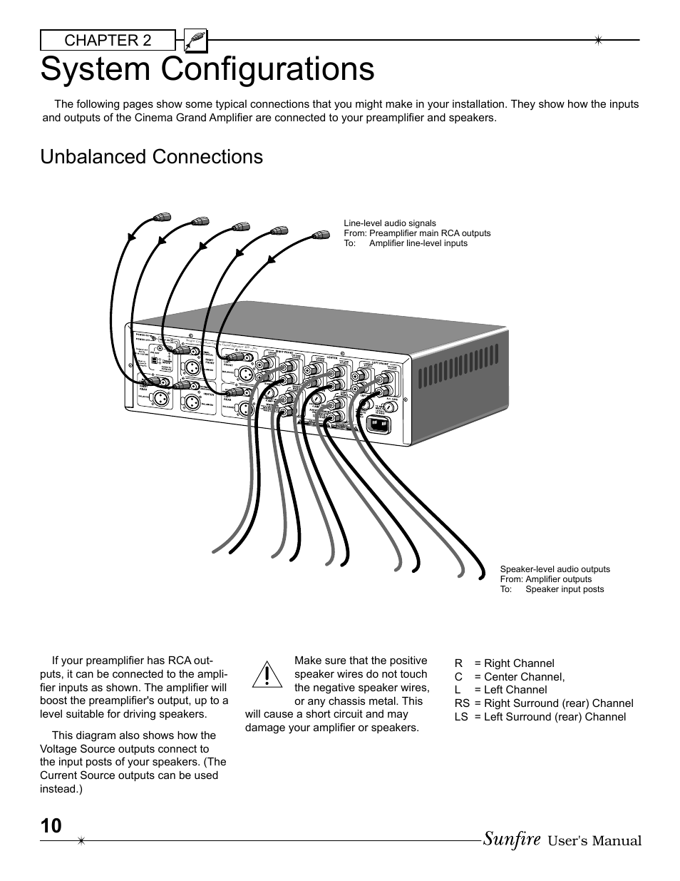 System conþ gurations, Unbalanced connections, Chapter 2 | Sunfire 200 ~ five User Manual | Page 10 / 20