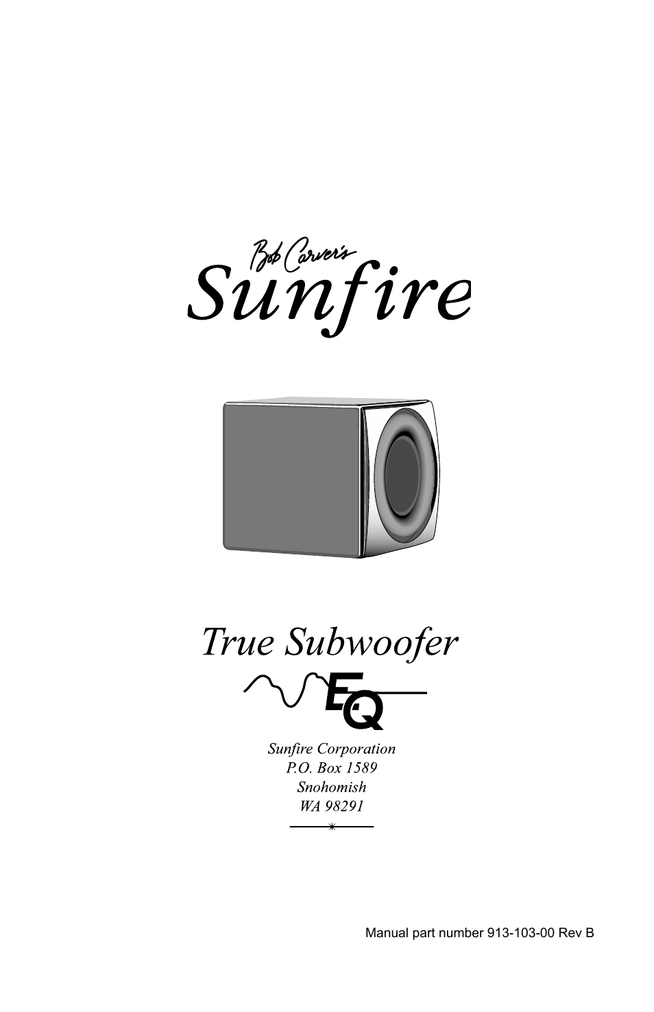 Sunfire True Subwoofer Signature and Standard Version User Manual | Page 24 / 24