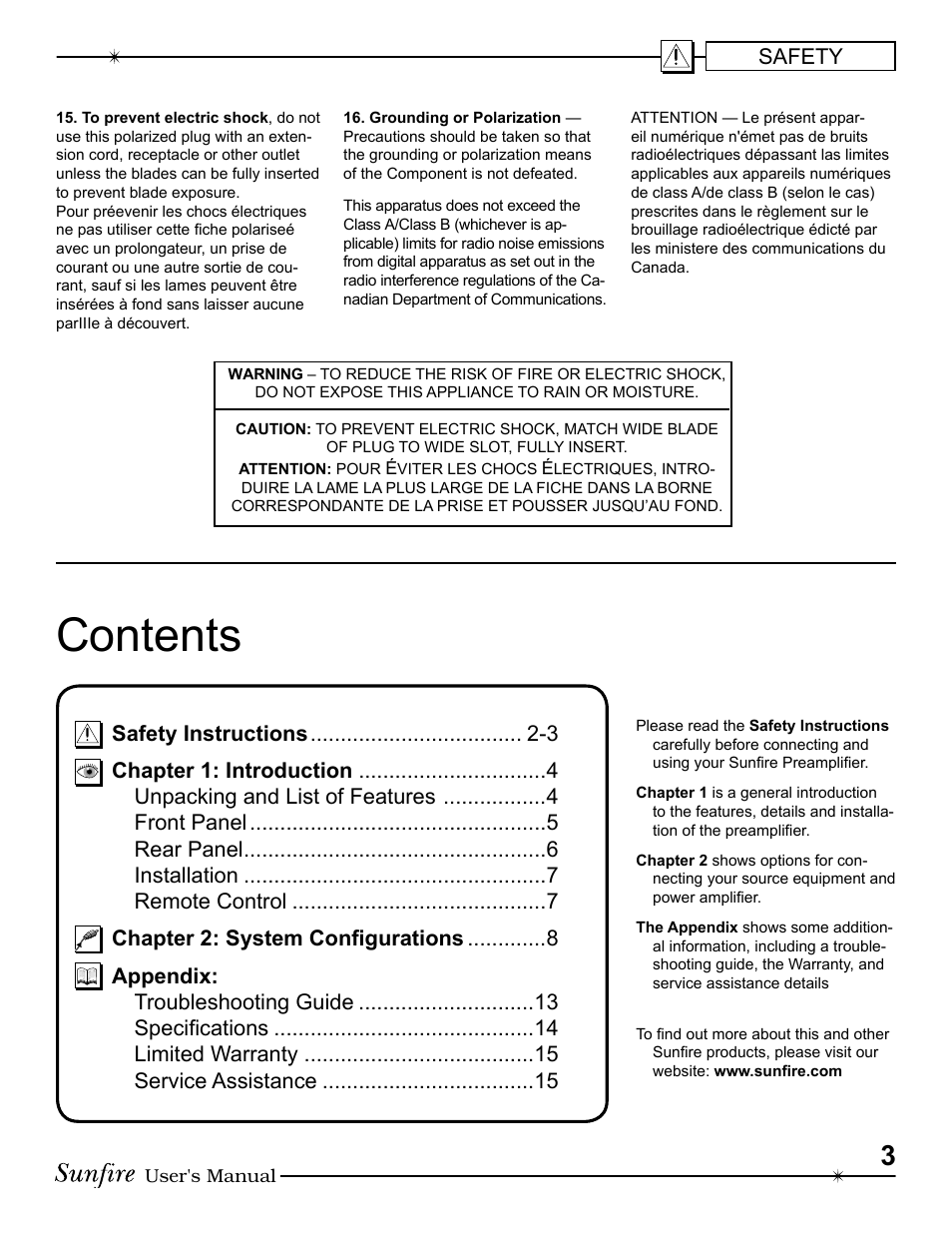 Sunfire Symphonic Reference High Fidelity Control Center and Preamplifier User Manual | Page 3 / 16