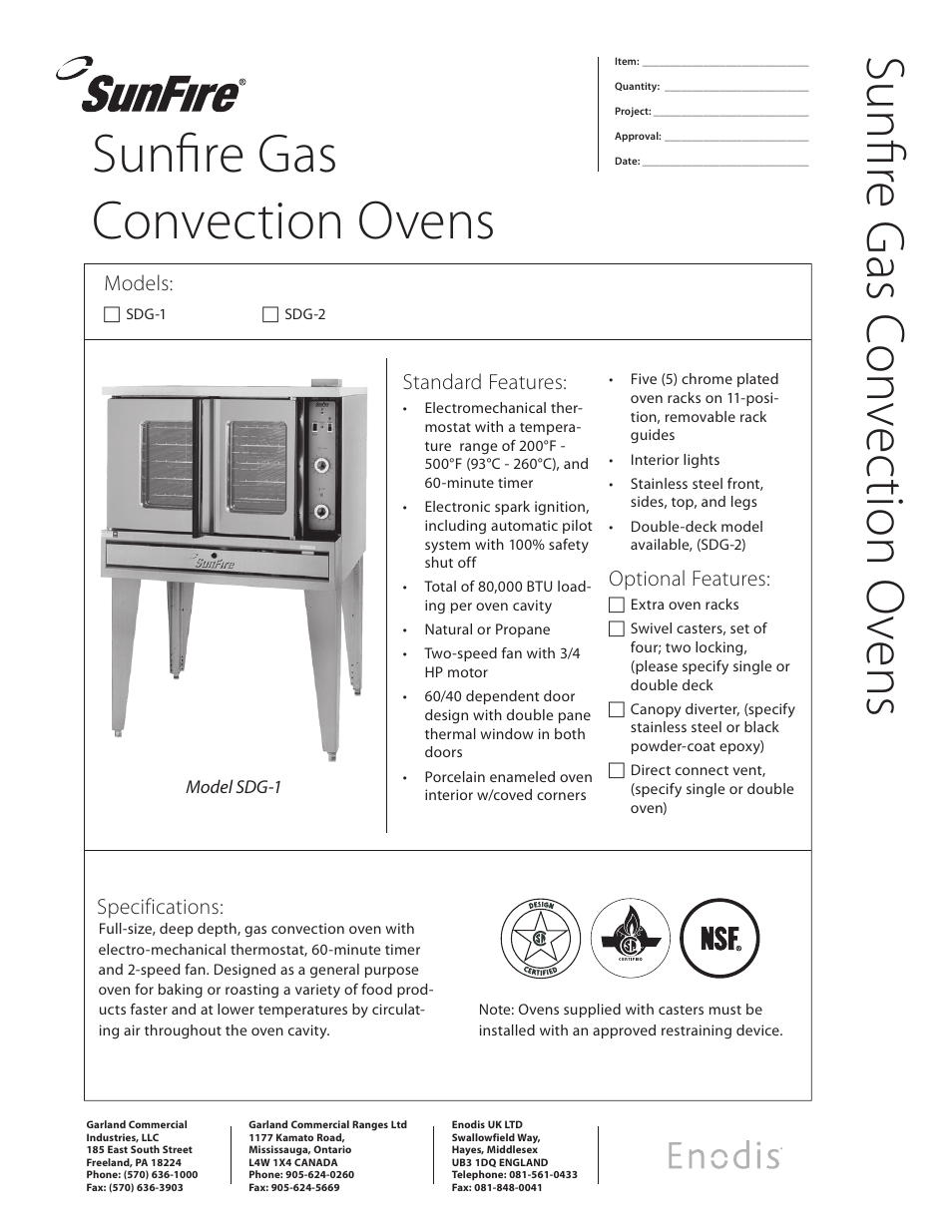Sunfire SDG-1 User Manual | 2 pages