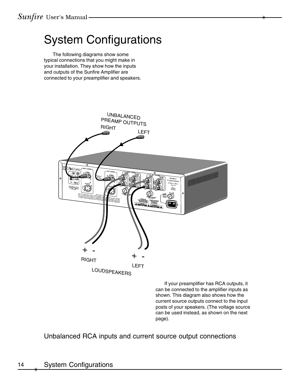 System configurations | Sunfire Signature User Manual | Page 14 / 24