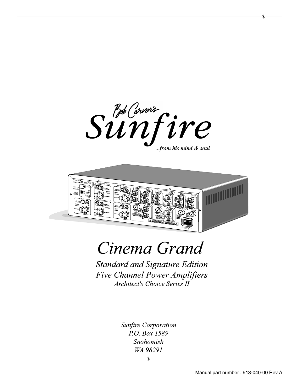 Sunfire cinema grand Series II User Manual | Page 24 / 24