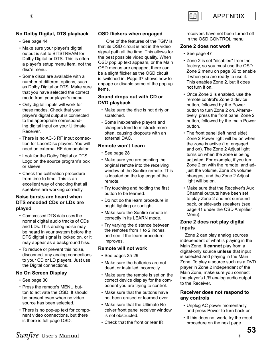 Appendix | Sunfire Radio User Manual | Page 53 / 60
