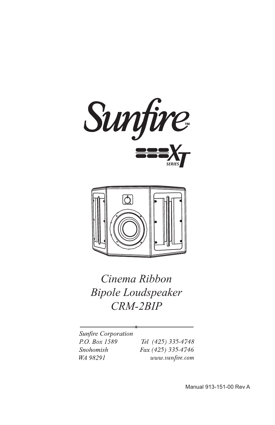 Cinema ribbon bipole loudspeaker crm-2bip | Sunfire CRM-2BIP User Manual | Page 12 / 12