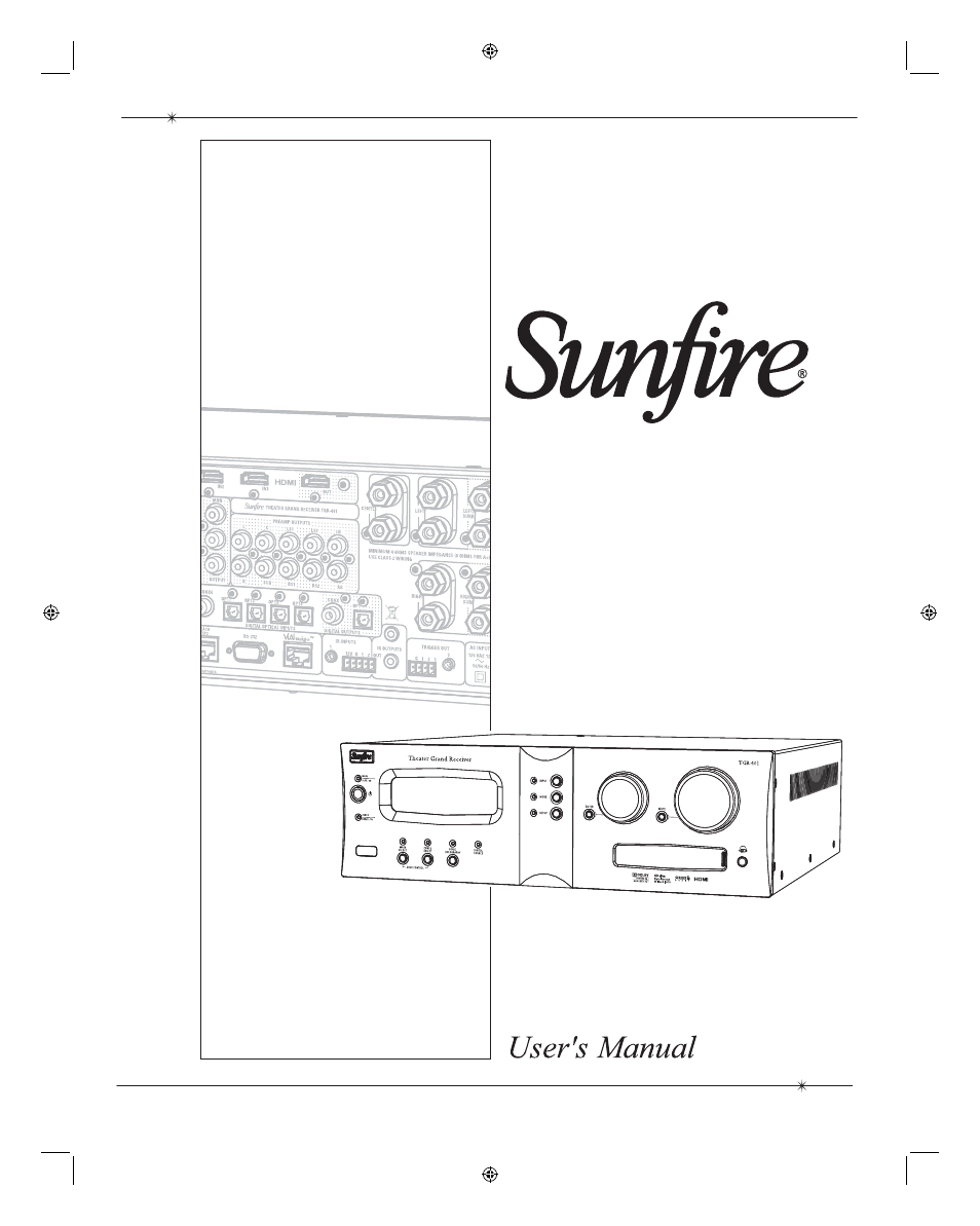 Sunfire TGR401 User Manual | 69 pages