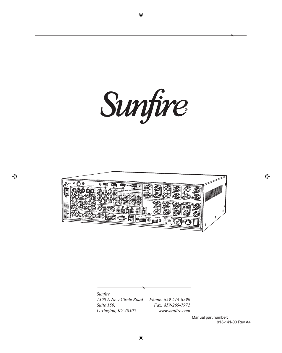 Sunfire TGR401 User Manual | Page 68 / 69