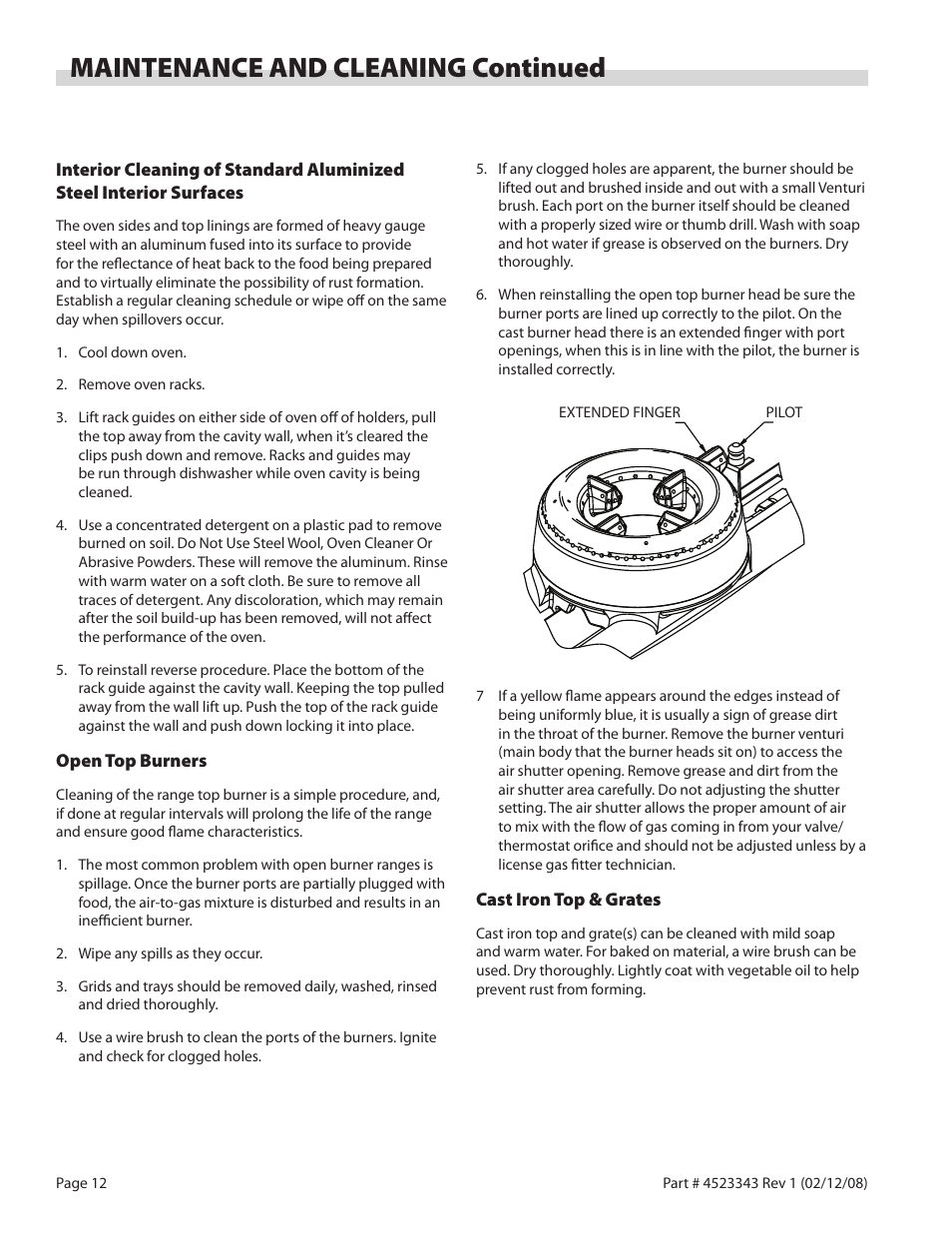 Maintenance and cleaning continued | Sunfire X Series User Manual | Page 12 / 44