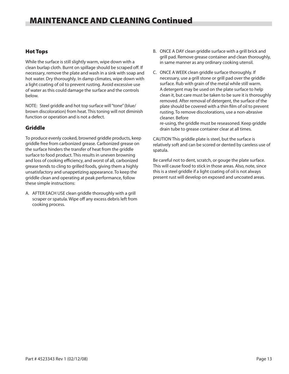 Maintenance and cleaning continued | Sunfire X Series User Manual | Page 13 / 44