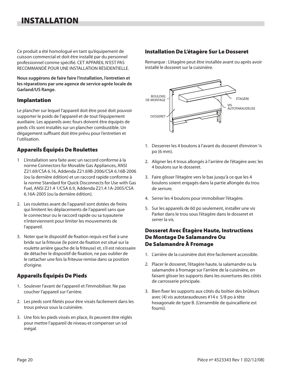 Installation | Sunfire X Series User Manual | Page 20 / 44