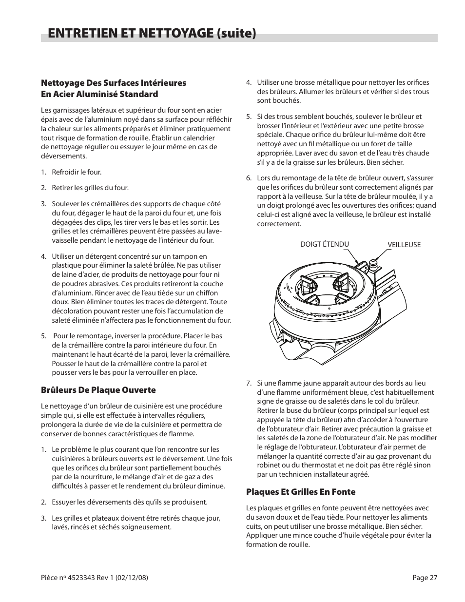 Entretien et nettoyage (suite) | Sunfire X Series User Manual | Page 27 / 44