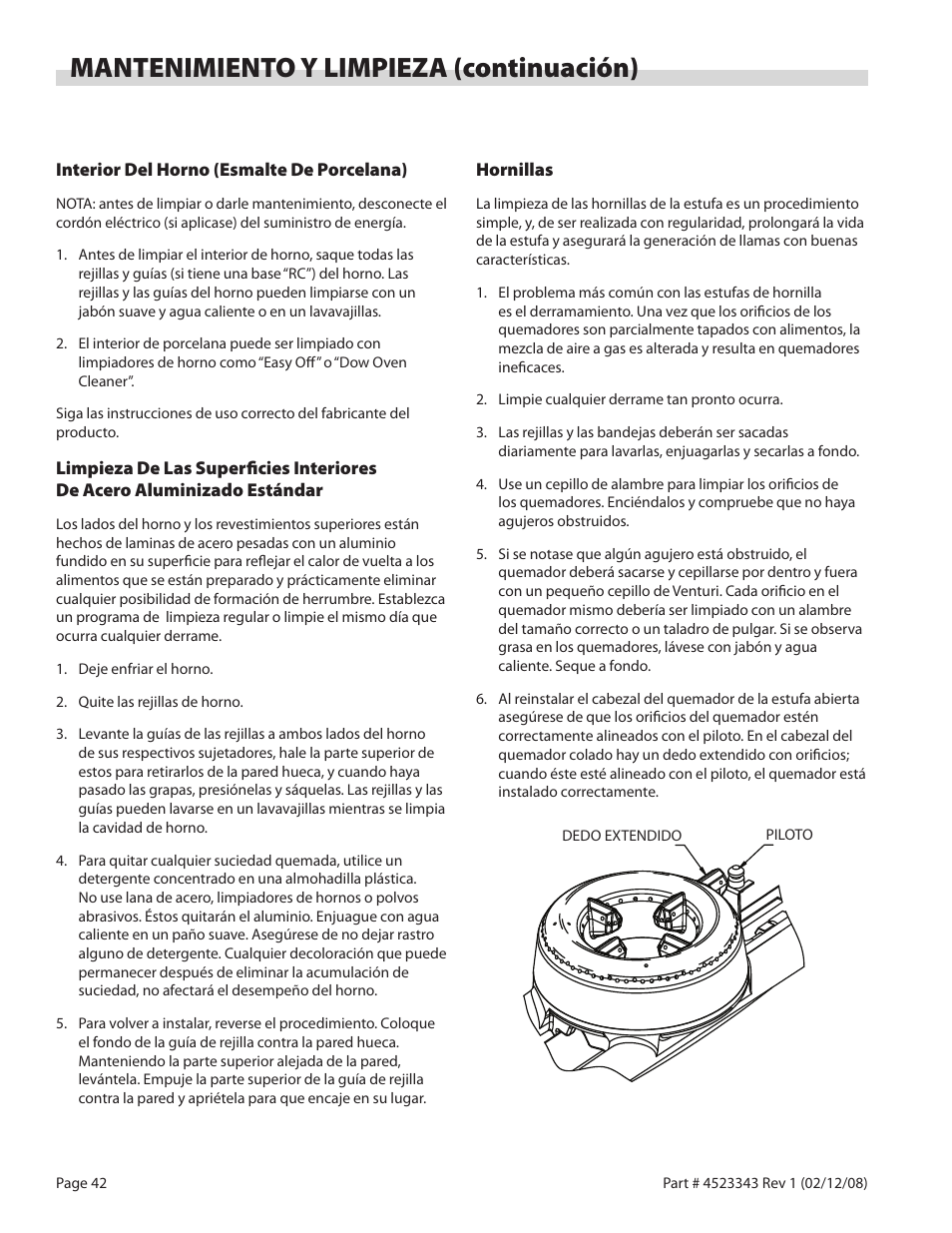 Mantenimiento y limpieza (continuación) | Sunfire X Series User Manual | Page 42 / 44
