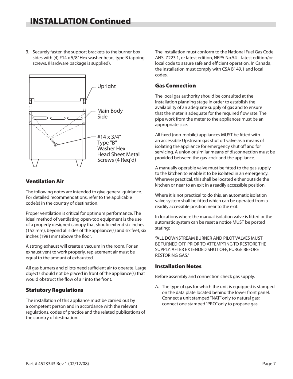 Installation continued | Sunfire X Series User Manual | Page 7 / 44