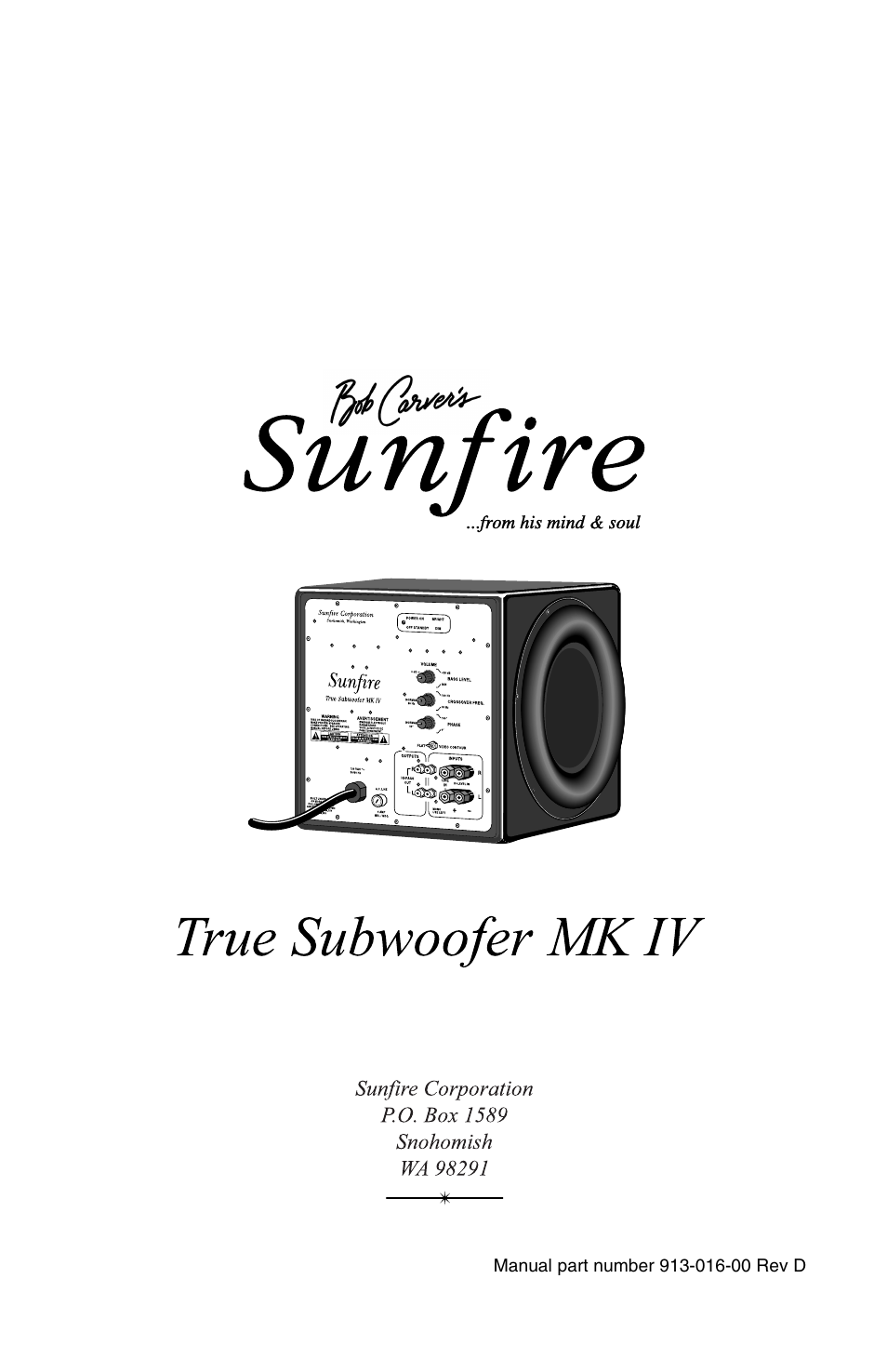 Sunfire MK IV User Manual | Page 20 / 20