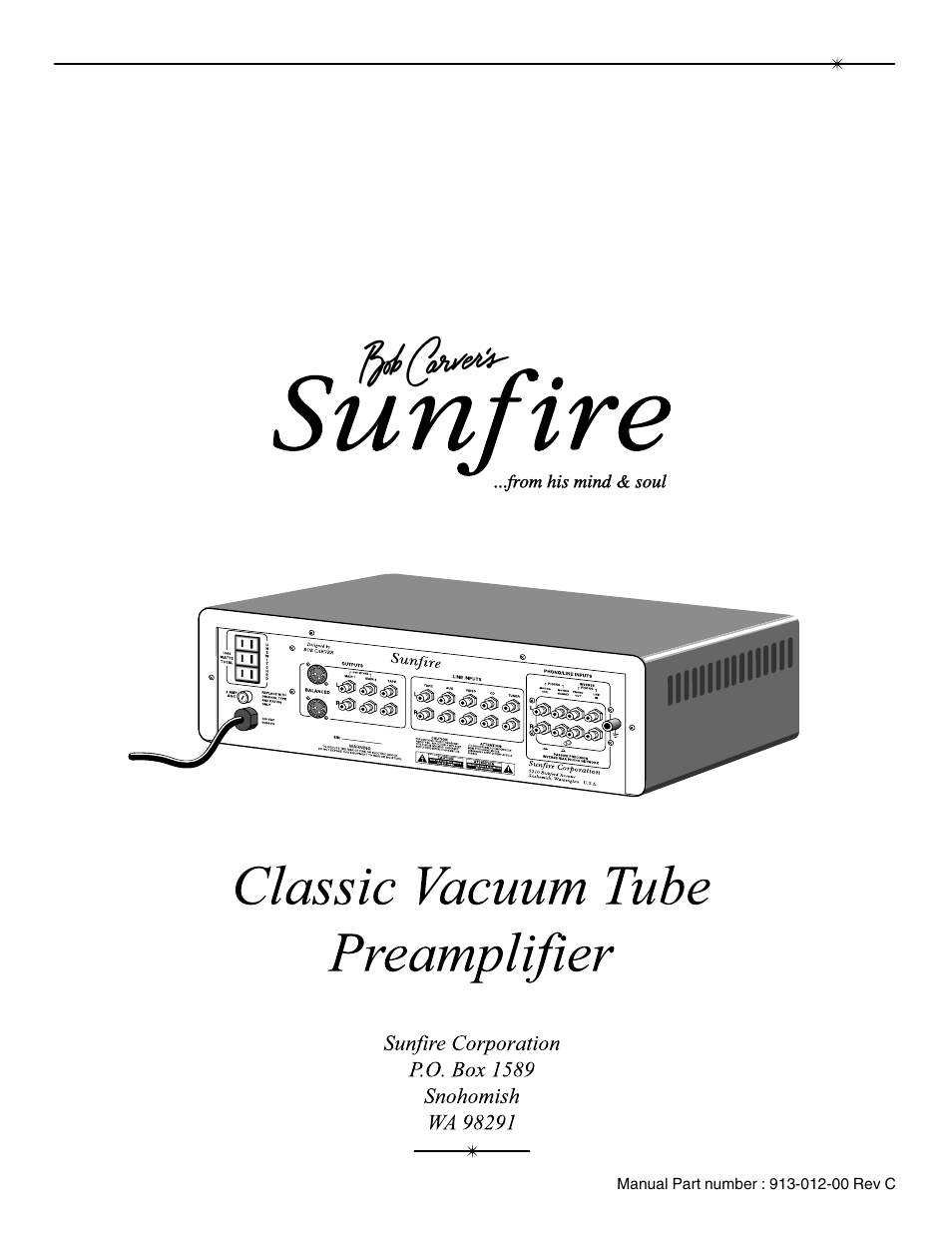 Sunfire Classic Vacuum Tube Preamplifier User Manual | Page 24 / 24