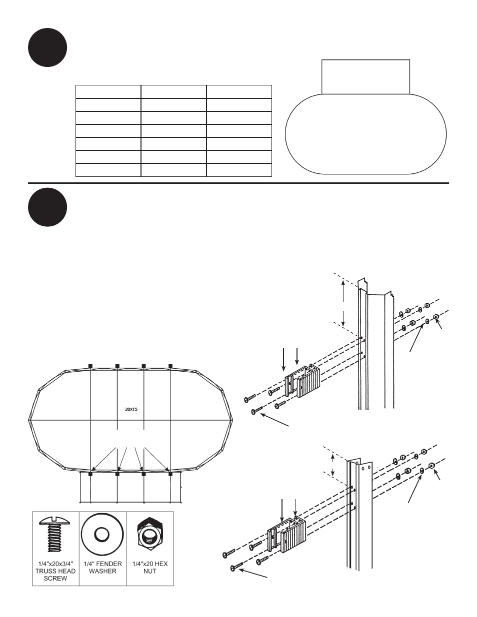 Assemble fence post brackets on deck side, Level ground | Swim'n Play side deck User Manual | Page 4 / 16