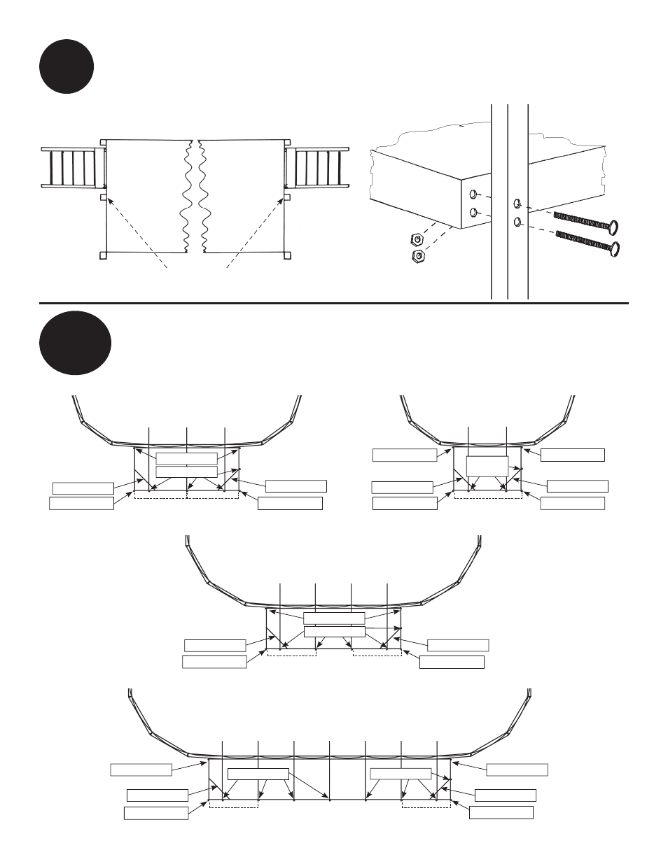 Attach the ladder post, Bottom support channels | Swim'n Play side deck User Manual | Page 8 / 16