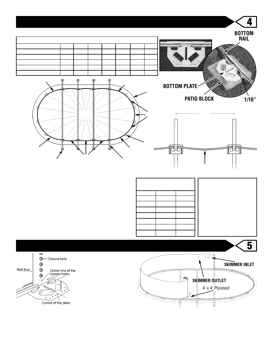 Bottom rail and strap layout, Insert wall into bottom rails | Swim'n Play oval 4ft pool User Manual | Page 10 / 28