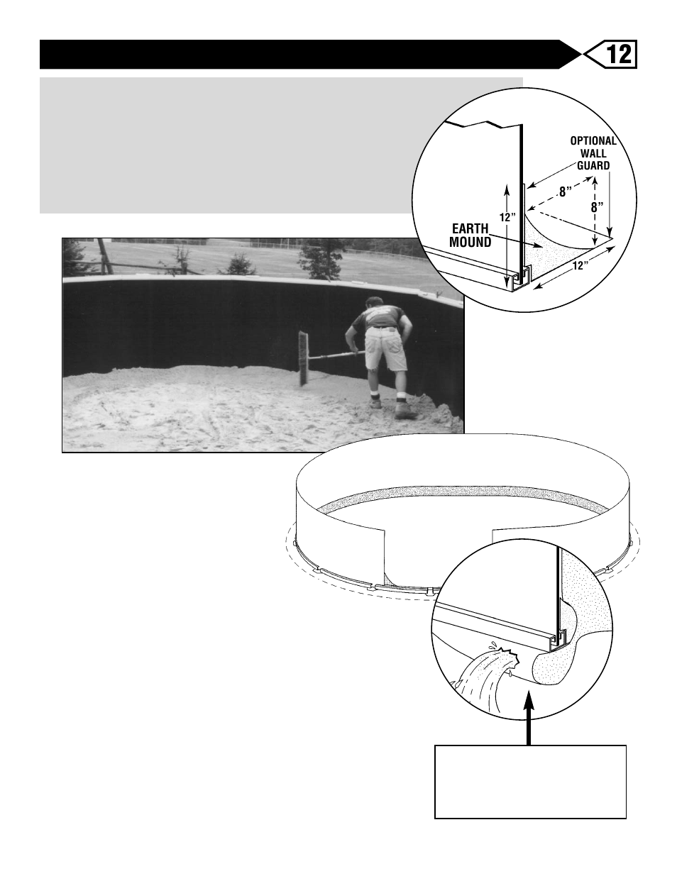 Earth mound | Swim'n Play oval 4ft pool User Manual | Page 15 / 28