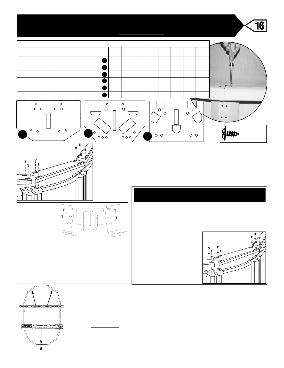 Installing ledges, And placement of warning labels | Swim'n Play oval 4ft pool User Manual | Page 20 / 28