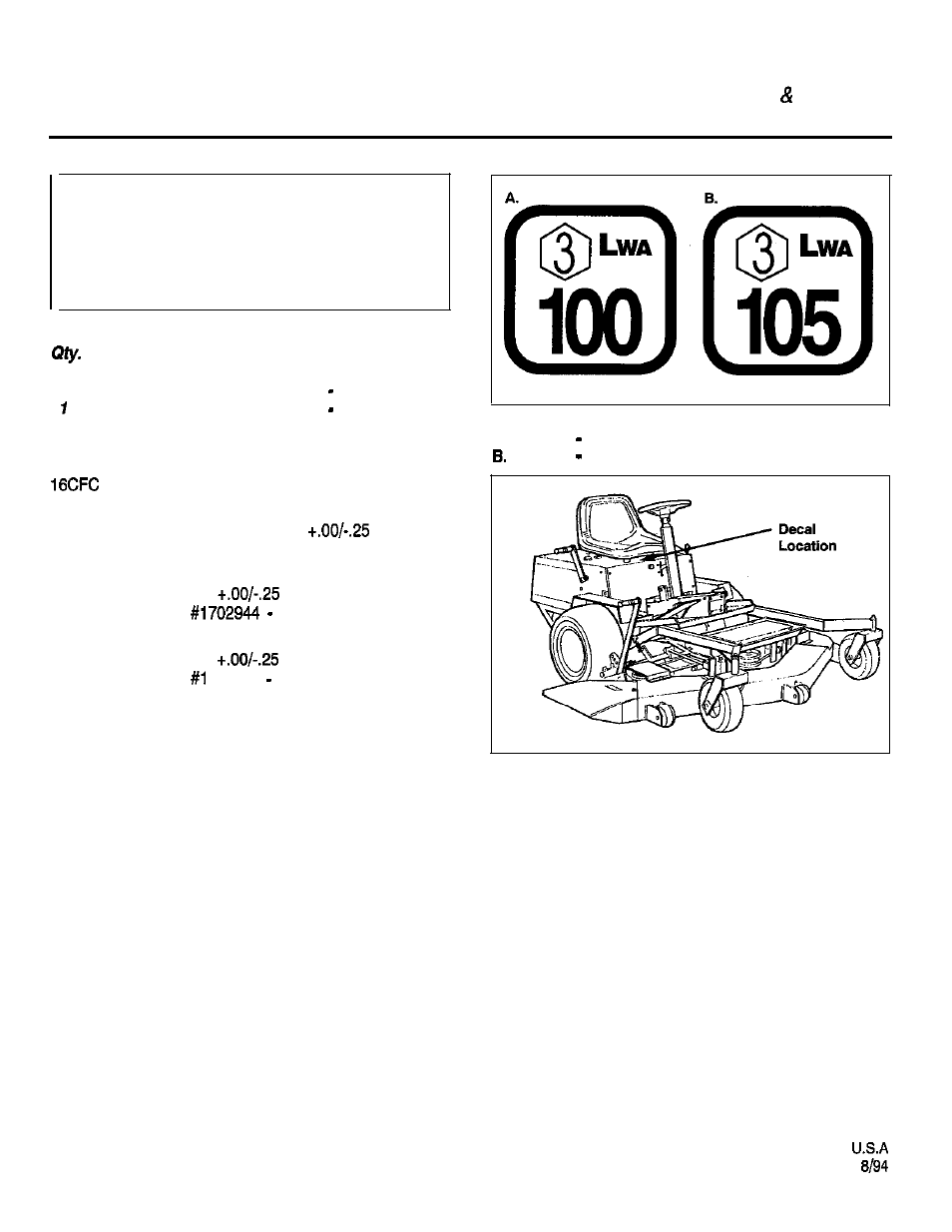 Snapper 1692376 User Manual | 1 page