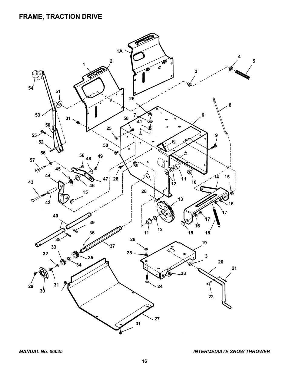 Frame, traction drive | Snapper EI7243 User Manual | Page 16 / 24