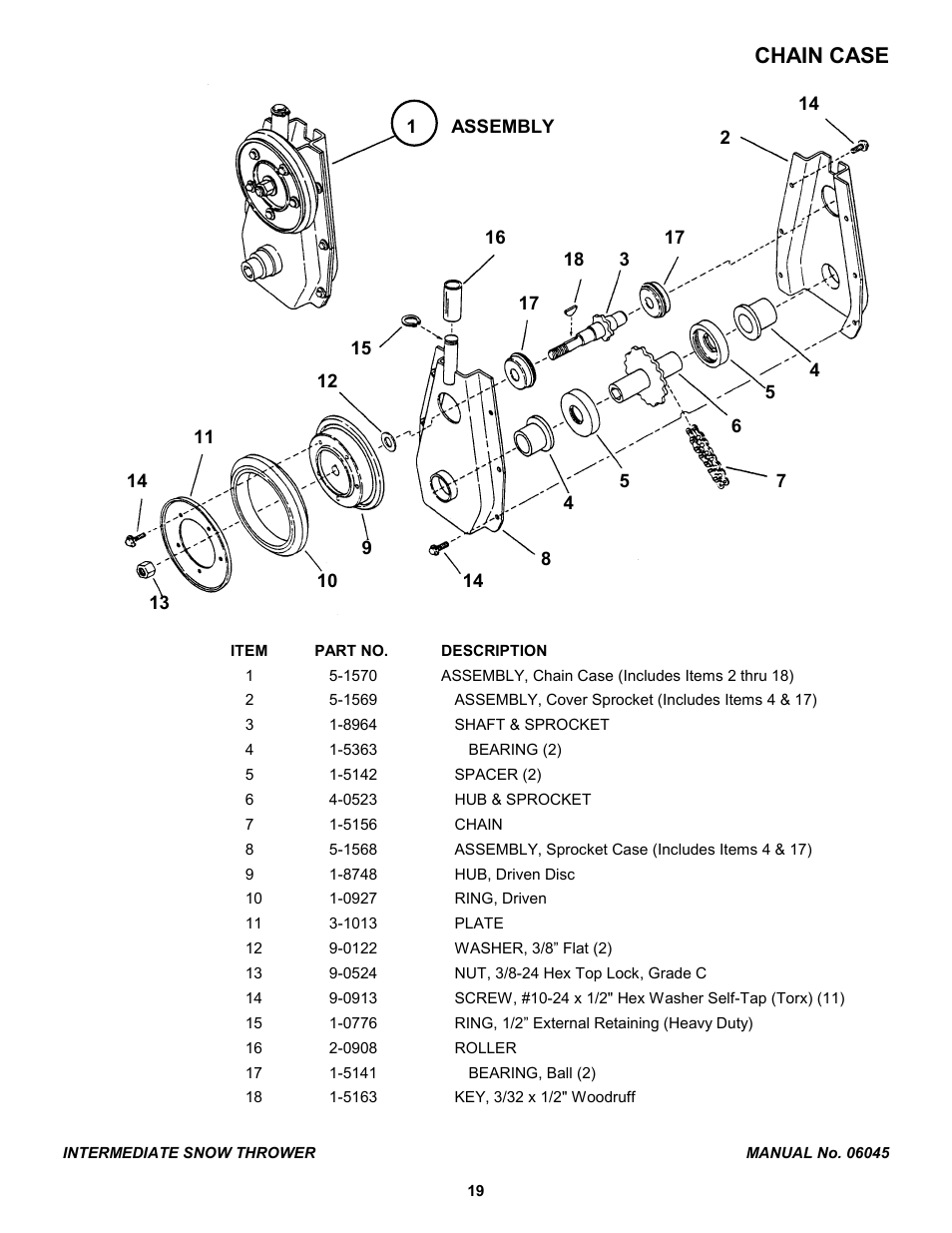 Chain case | Snapper EI7243 User Manual | Page 19 / 24