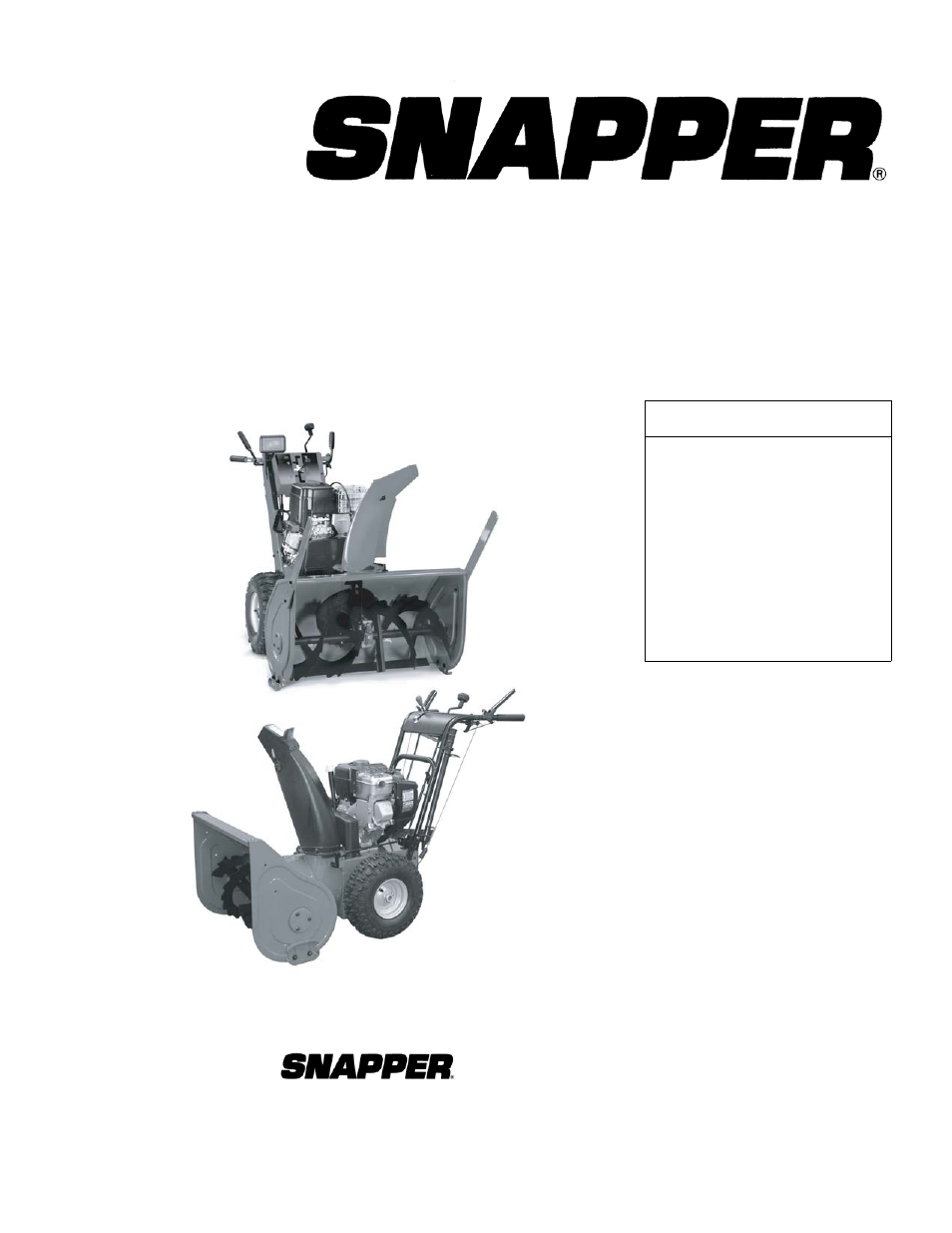 Snapper 11327E User Manual | 36 pages