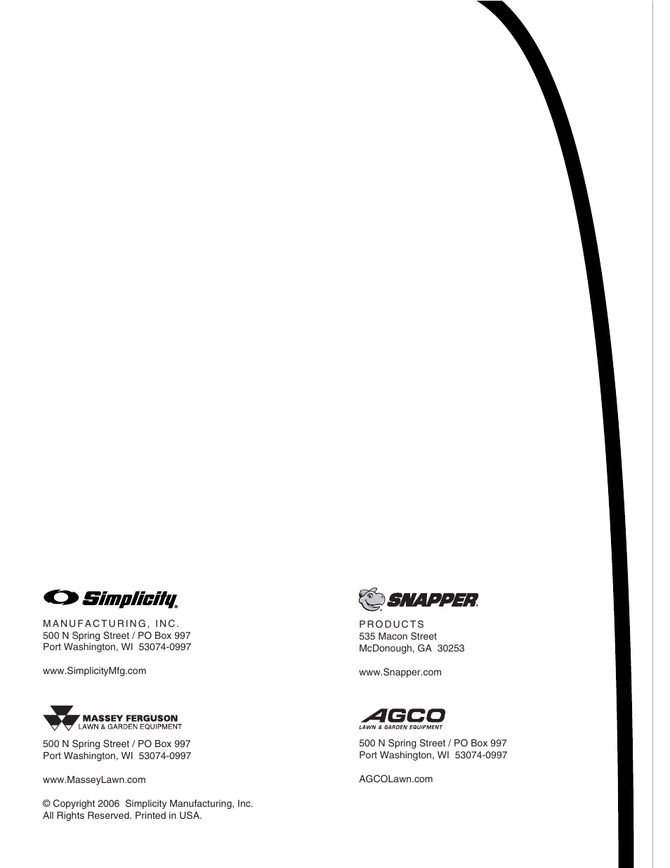 Snapper 42" Single-Stage Snowthrower User Manual | Page 28 / 28