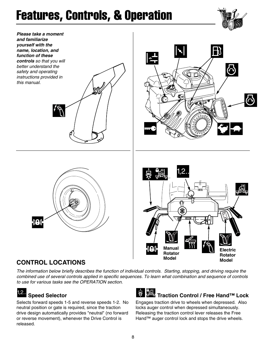 Features, controls, & operation | Snapper 10524 User Manual | Page 10 / 32