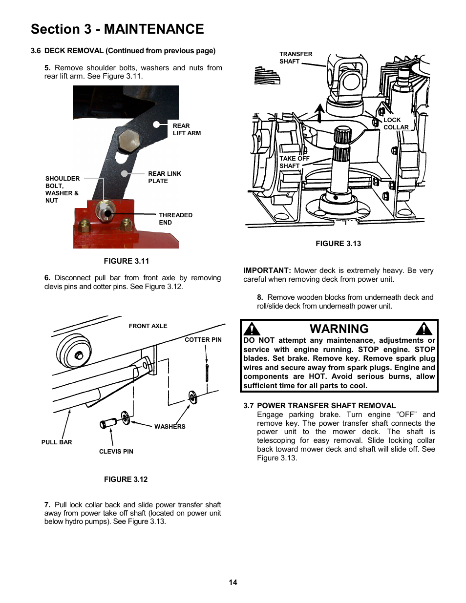 Warning | Snapper ZM5200M  EN User Manual | Page 14 / 32