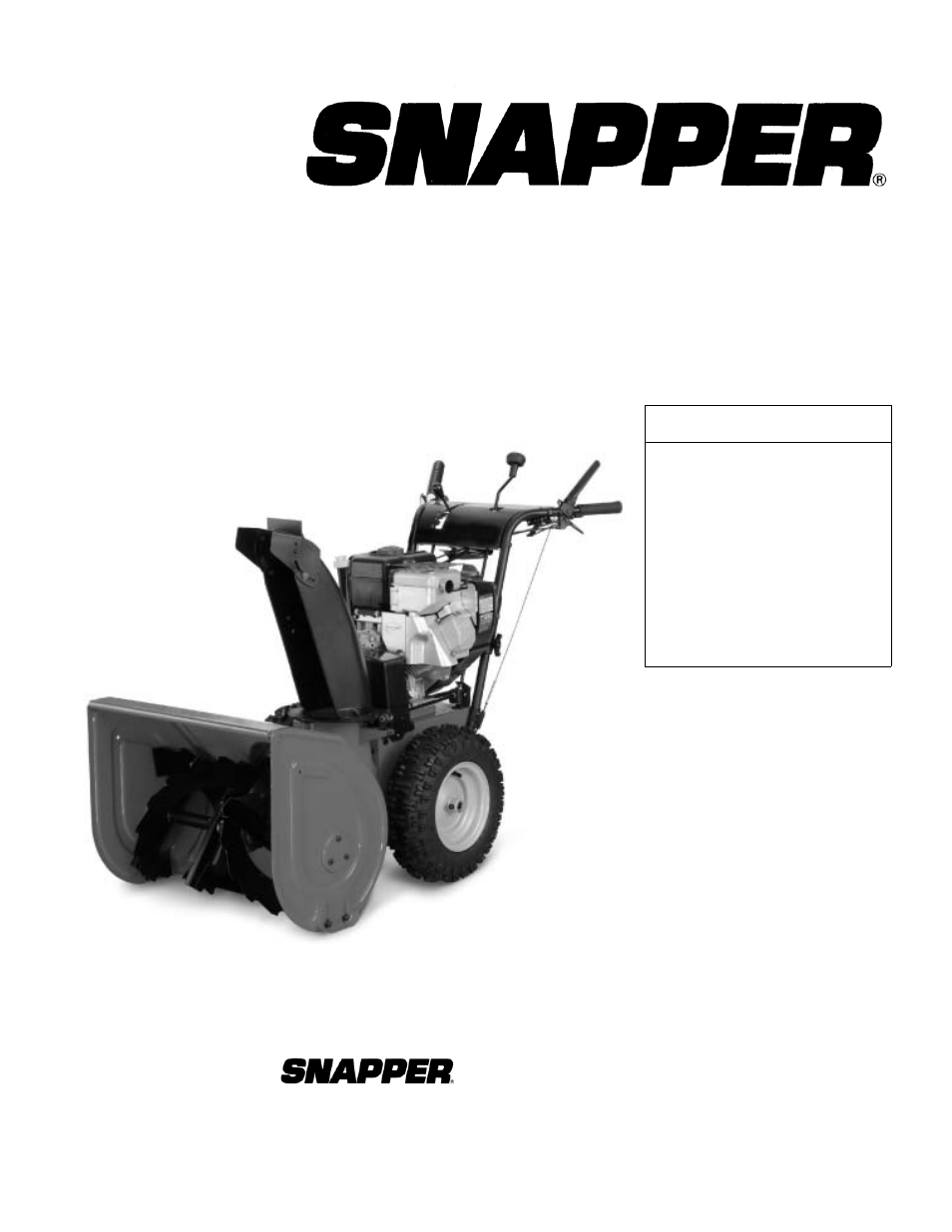 Snapper E105287 User Manual | 36 pages