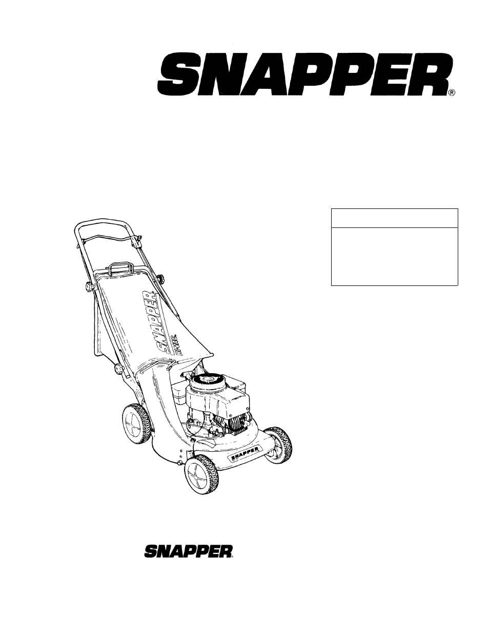 Snapper D20380 User Manual | 26 pages