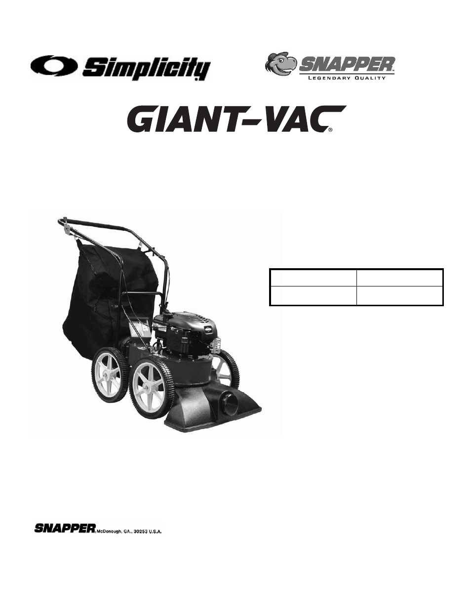 Snapper SV25650B  EN User Manual | 16 pages