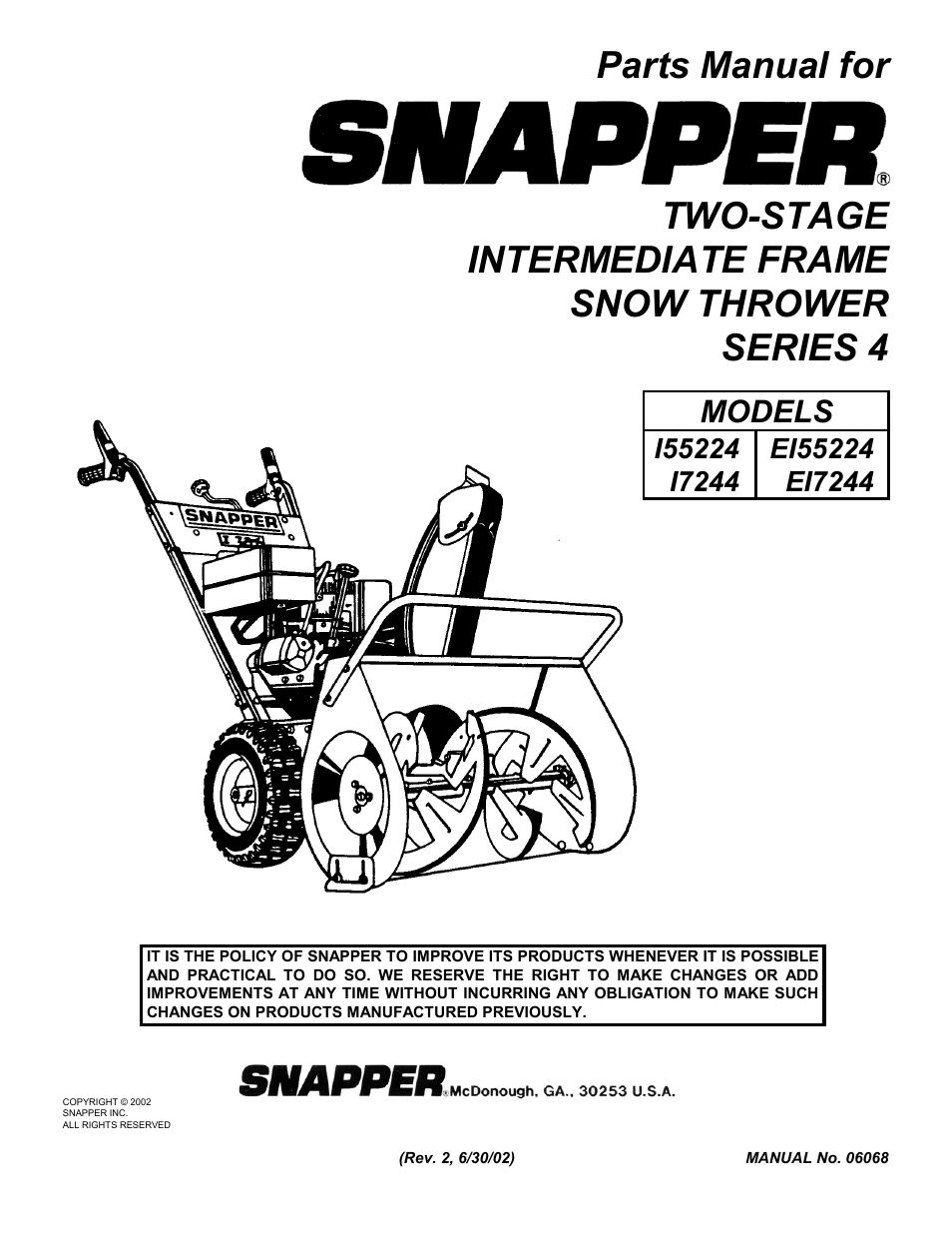 Snapper 155224 User Manual | 24 pages