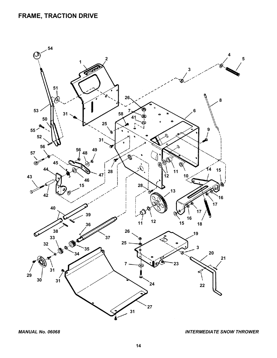 Frame, traction drive | Snapper 155224 User Manual | Page 14 / 24