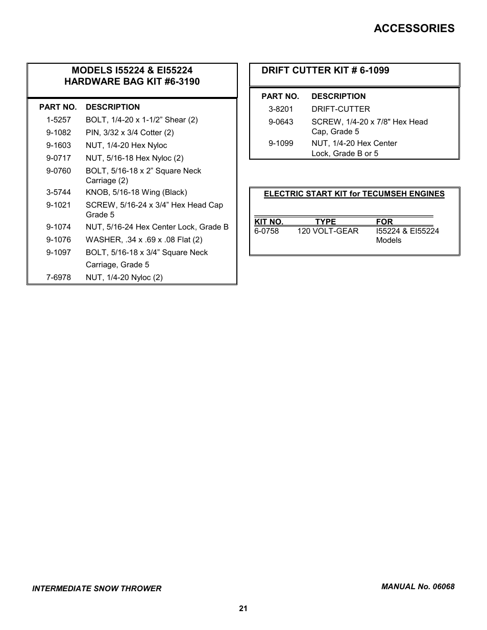 Accessories | Snapper 155224 User Manual | Page 21 / 24