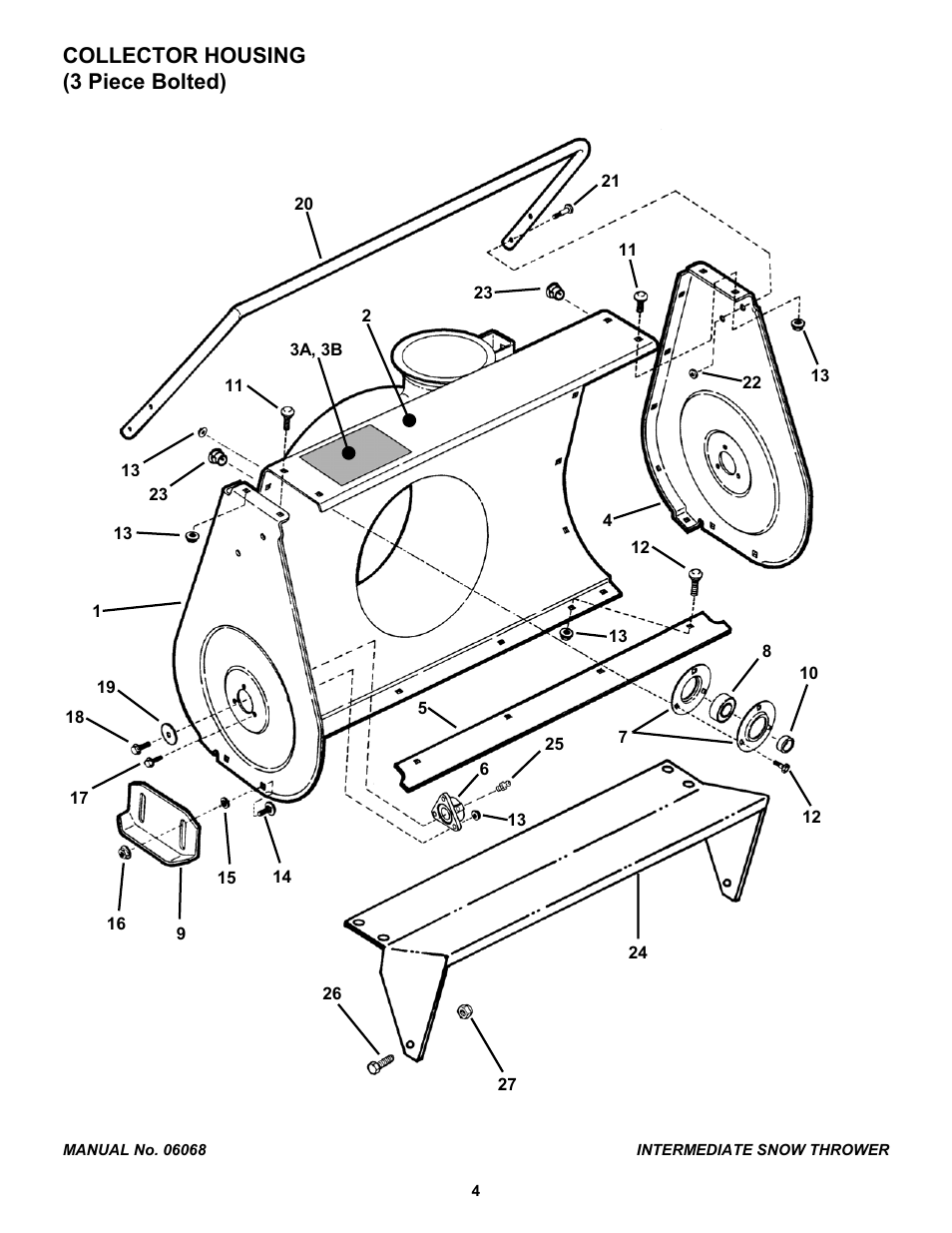 Collector housing (3 piece bolted) | Snapper 155224 User Manual | Page 4 / 24