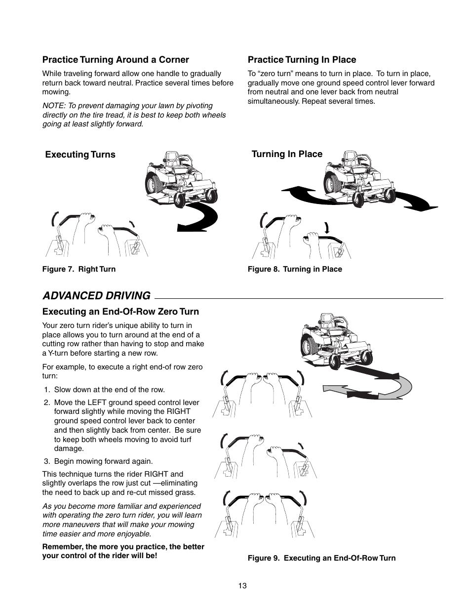 Advanced driving | Snapper 150Z Series User Manual | Page 15 / 44