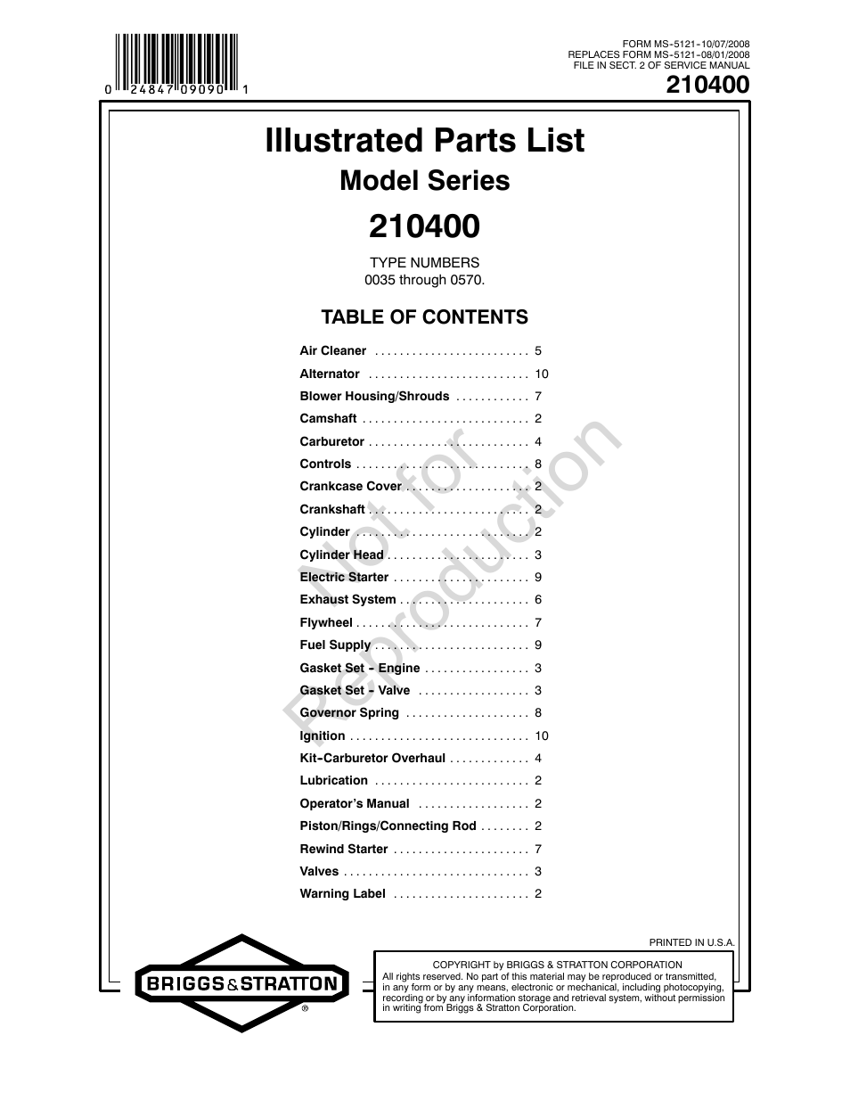 Snapper 210400 User Manual | 20 pages