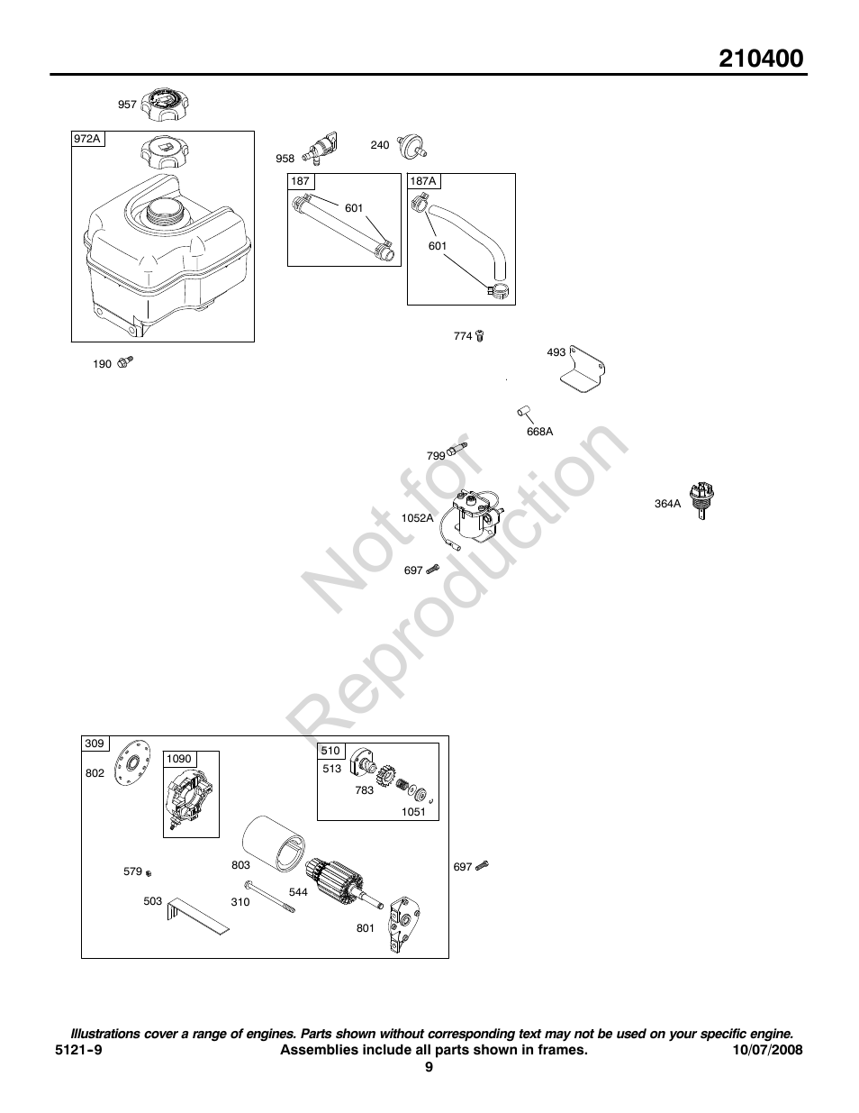 Not for reproduction | Snapper 210400 User Manual | Page 9 / 20