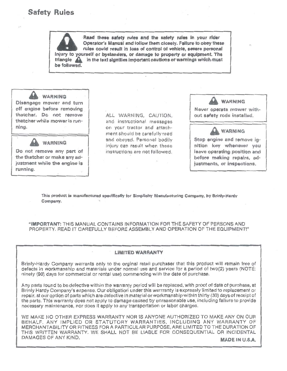 Snapper 1695066 User Manual | Page 2 / 11