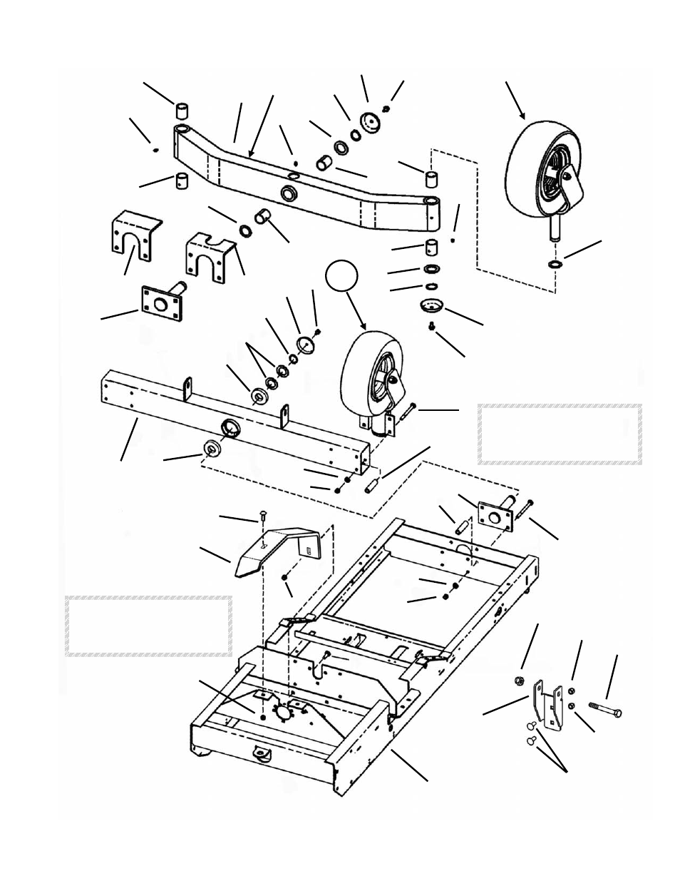 Lower chassis/caster wheel assembly | Snapper ZM6100M User Manual | Page 18 / 56