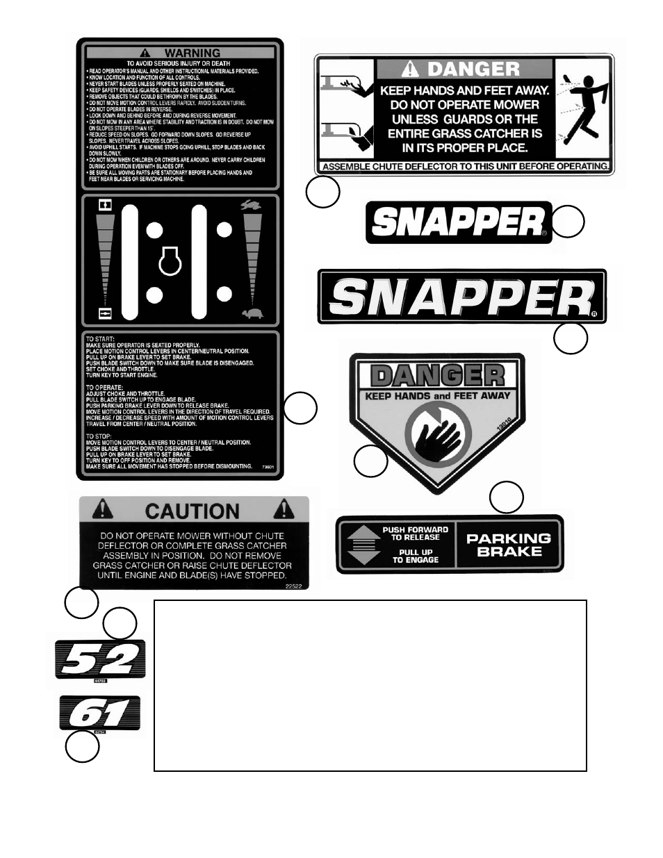 Decals | Snapper ZM6100M User Manual | Page 49 / 56