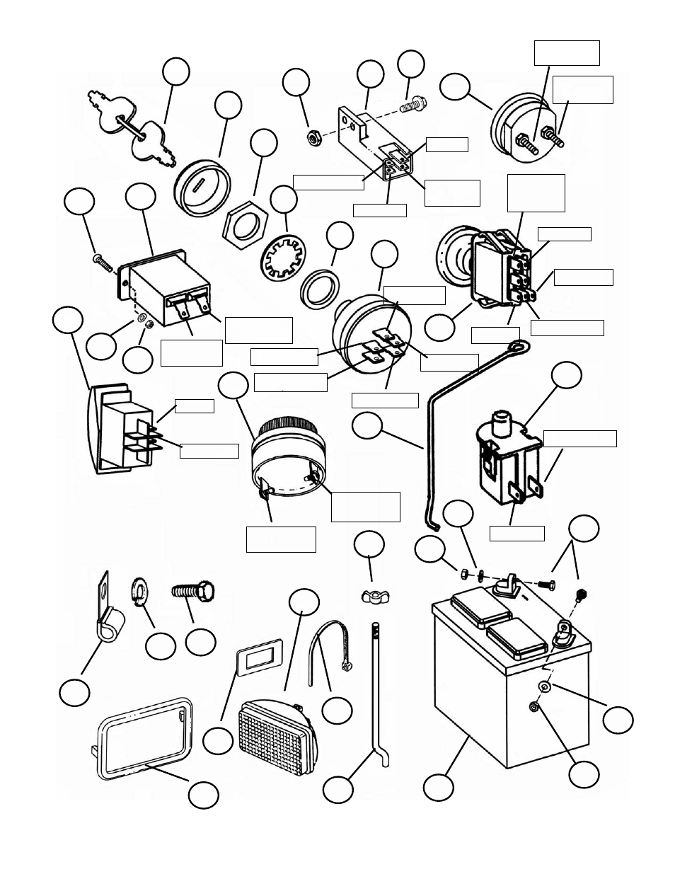 Electrical components (except wiring) | Snapper ZM6100M User Manual | Page 50 / 56