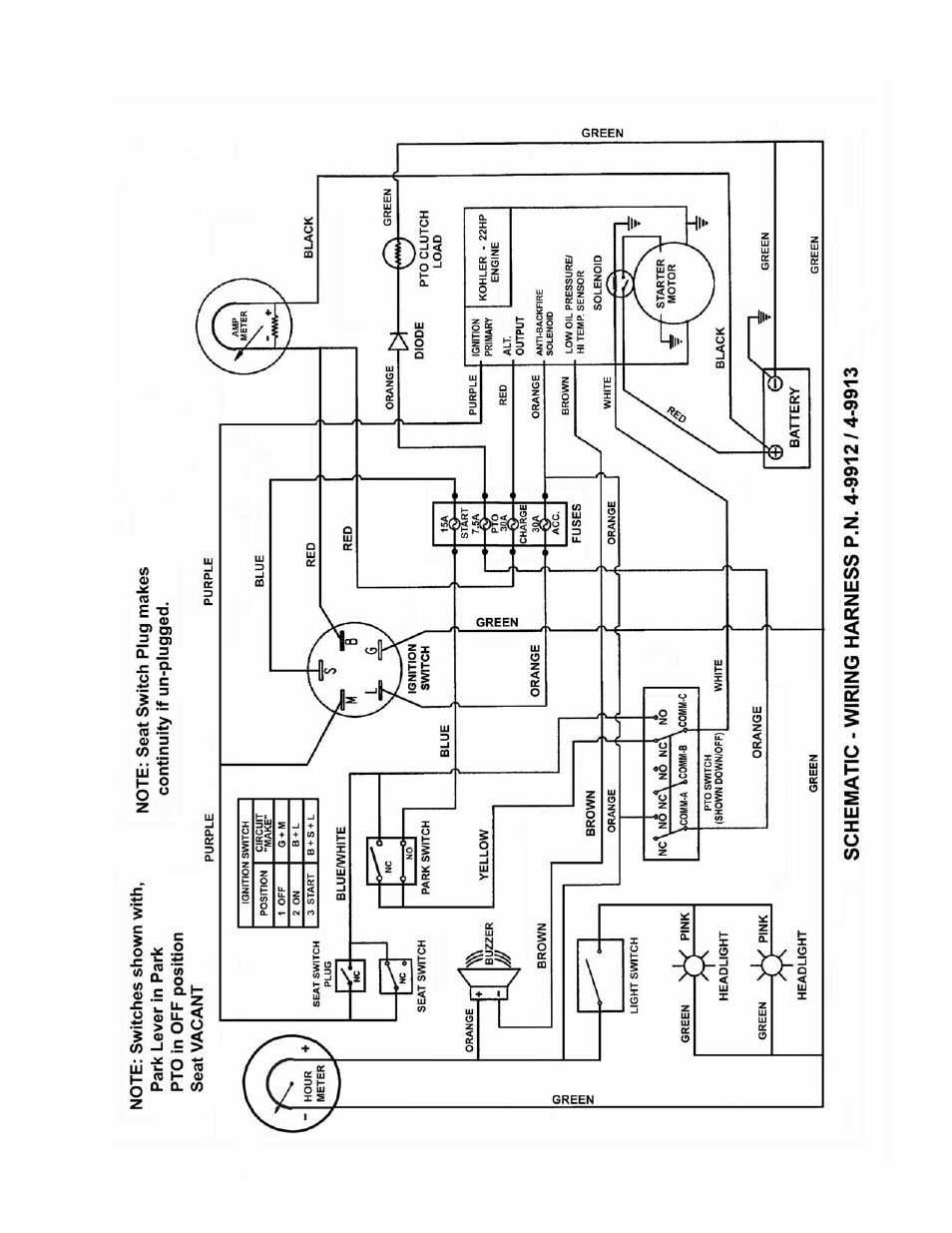 Wiring schematic, Non-mzm models) | Snapper ZM6100M User Manual | Page 53 / 56